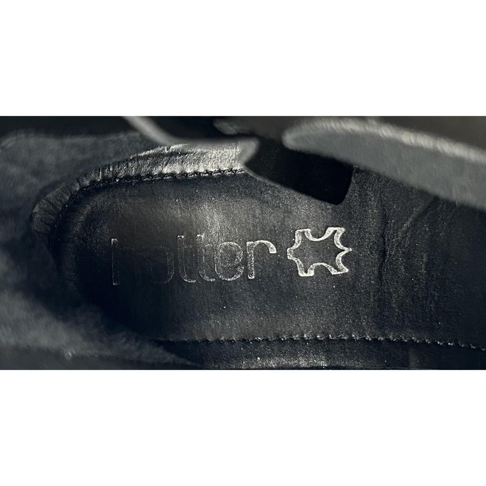 Hotter Boots Womens Size 6.5 Black Whisper Ankle Bootie Leather Zip Flat Comfort - Picture 11 of 16